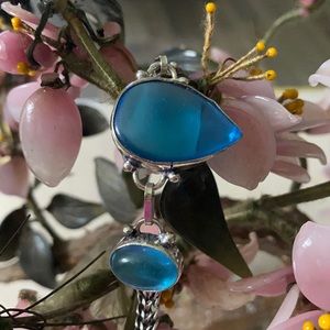 Vintage 925 Swiss blue topaz bracelet